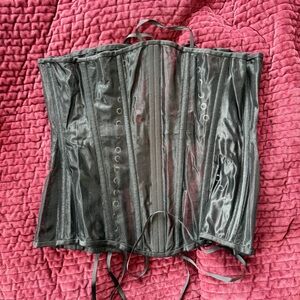 Black Satin Overbust Corset
